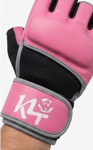 Guantes Deportivos Ligeros K4 Rosados de Medio Dedo con Correa Ajustable para Levantamiento de Pesas en el Gimnasio, Unisex, de Neopreno - Product Image 4