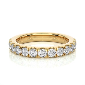 Diamant de laboratoire rond taille brillant pierre précieuse blanc bague en or rose design classique bijoux bague personnalisable Alibaba Inde - Product Image 1