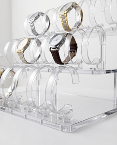Custom for Easy Assembly Modern Acrylic Watch <b>Display</b> Stand Self-Adhesive <b>Hooks</b> Transparent Organizer Rack for Retail - Product Image 4