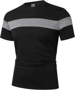 Camiseta de Manga Corta para Hombre, Cuello Redondo, Bloques de Color, Estilo Casual Básico - Product Image 5