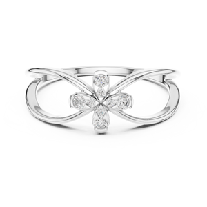 Ensemble de bagues en diamant de laboratoire CELESTIAL KNOT en or blanc 18 carats plaqué rhodium, taille brillant, pour fiançailles, mariage, fête, cadeau, usage quotidien - Product Image 1