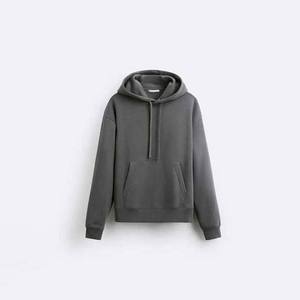 Sudadera con Capucha para Hombre, Otoño, Transpirable, Talla Grande, 100% Algodón, Bordada, Personalizada, con Cierre, Color Sólido - Product Image 3