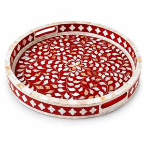 Plateau de rangement artisanal haut de gamme en nacre – Organisateur élégant avec incrustations de coquillages pour coiffeuse, table et décoration intérieure - Product Image 5