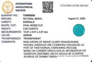 มรกตสีเขียว 2.82 กะรัต จากแซมเบีย (3.25 รัตติ) - Product Image 6