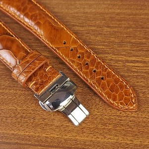 Bracelets de montre pour hommes en cuir d'autruche véritable fabriqués à la main au Vietnam tailles d'usine 18mm 20mm 22mm 24mm montre en acier inoxydable - Product Image 2