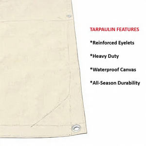 Waterproof 650 GSM Canvas Sun Shelter Tarpaulin Medium Heavy Duty All Purpose Tarpaulin - Product Image 2