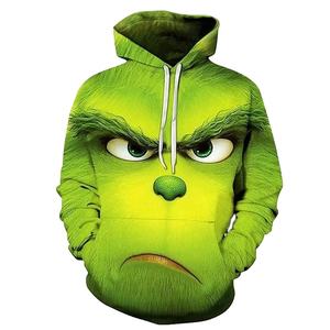 Thermal Sublimation Hoodies in Green, Ugly Christmas Sweaters with Full Zip Christmas Hoodie & Sweatshirts - Product Image 1