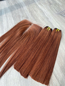 Pas cher Prix Bundle Fermeture Faire Perruque Super Double Dessiné Os Droite Vietnamien Vierge Cheveux Humains Machine Trame Extensions de Cheveux - Product Image 4