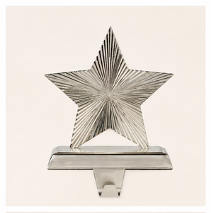Customized Silver Metal Star Shaped Christmas <b>Stocking</b> <b>Holder</b> Handcrafted Rust-Proof Mantel <b>Stocking</b> Hanger For Holiday Home - Product Image 3