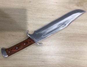 Cuchillo para exteriores con hoja de acero D2, mango de madera y funda de cuero, cuchillo personalizado - Product Image 6