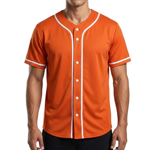 Nueva Camiseta de Béisbol Elegante de Manga Corta con Botones Delanteros, Precio Económico, Ropa Deportiva de Poliéster, Corte Regular para Toda Temporada - Product Image 1