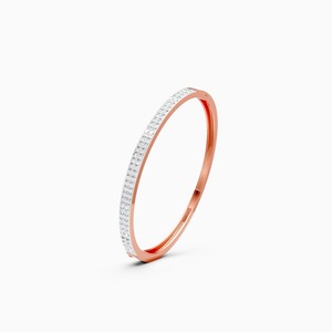 An Elegant 1.90 Ct Lab Grown Diamond Eternity Two Row <b>Bangle</b> In 9K Yellow White And Rose <b>Gold</b> - Product Image 1