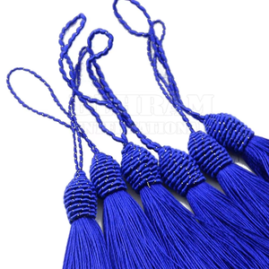 Customized Royal Blue <b>Tassel</b> Fringe with Cord for <b>Curtains</b> Garments Textile Shoes & Decor-Durable Polyester/Cotton Trim - Product Image 5