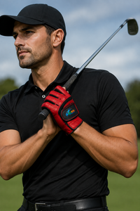 Guantes de Golf Rojos y Negros de Primera Calidad para Hombre, Profesionales, Transpirables, de Cuero Sintético, con Logotipo Personalizado, Antideslizantes, al por Mayor - Product Image 2