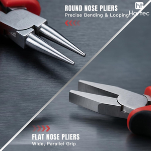 2 Pcs Professional Jewelry <b>Pliers</b> <b>Set</b> Round Nose & Flat Nose Wire Bending Shaping Tools Ergonomic Rubber Grip for Crafting - Product Image 2