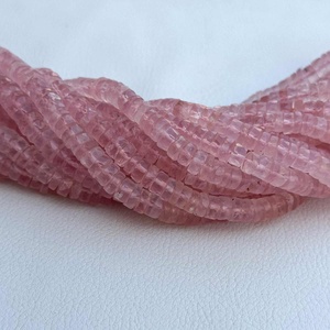 6mm 7mm Natural Pink Rose <b>Quartz</b> Faceted Tyre Heishi Gemstone Beads Strand Necklace At Factory Price New Trendy <b>Products</b> 2025 - Product Image 3