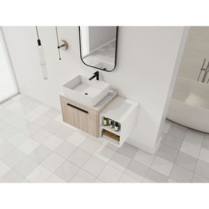 Losa de piedra plana blanca de diseño moderno de 36 \ ", tocador de baño, Puerta CERRADA suave, fregadero de Arte de cerámica, pequeño Shelves-TOP-BAB110MOWH de almacenamiento - Product Image 5