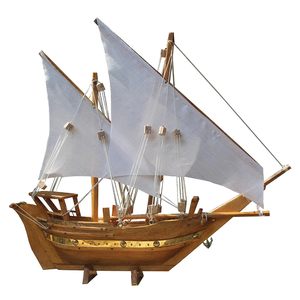 Modèle de bateau dhow traditionnel arabe en bois, fabriqué au Kerala, artisanal, décoration nautique pour la maison ou le bureau, objet de décoration. - Product Image 5