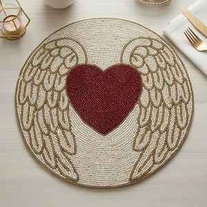 Salvamanteles redondo de cuentas de vidrio con diseño de mariposa, plato decorativo hecho a mano con cuentas para restaurante, bodas y eventos. - Product Image 5