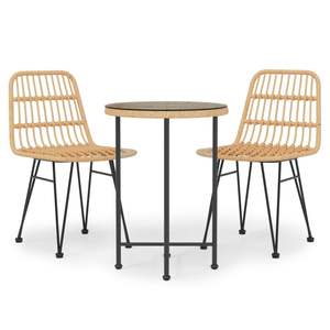 Ensemble de salle à manger de jardin moderne en acier noir rond, design contemporain et élégant - Product Image 2