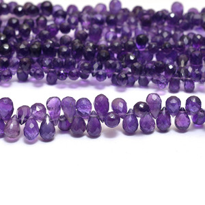 Perles de Briolette en Améthyste Facettée en Forme de Goutte 6x4mm Qualité AAA+ – Pierres Semi-Précieuses Naturelles d'Afrique pour la Fabrication de Bijoux - Product Image 2