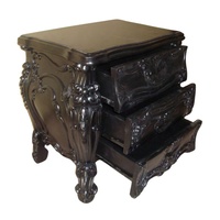 Table de chevet Rococo Lampe classique Table de chevet en bois Reproduction antique Chevets Style européen Chambre à coucher Meubles de maison