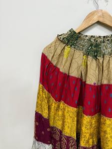 Bohemian Silk <b>Skirt</b>, Sari Silk <b>Long</b> <b>Skirt</b>, Patchwork Festival <b>Skirt</b>, Womens <b>Summer</b> <b>Skirt</b>, Indian Silk Dress, Gift For Her - Product Image 6