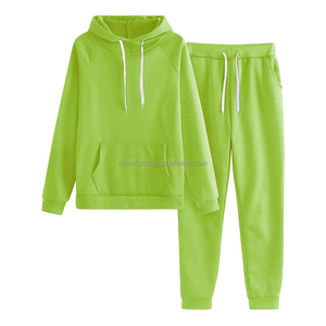 Conjuntos de dos piezas para mujer Diseño Sudadera con capucha de lana de peso pesado Sudadera femenina 400Gsm Algodón Bordado personalizado Sudaderas con capucha para mujer - Product Image 1