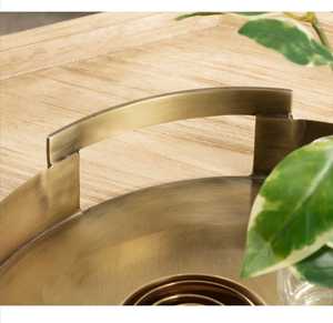 Plateau décoratif rond moderne avec poignées, emballage en une seule pièce - Product Image 6