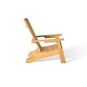 Chaise Adirondack d'extérieur moderne en teck massif – Chaise longue de jardin en bois pour mobilier de patio et de resort - Product Image 3