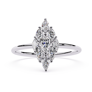 Anillo Harmony Symphony con Diamante Cultivado en Laboratorio, Oro de 10K, Certificado IGI, Diseño Artístico Moderno y Fluido, para Uso Diario, con Detalles de Diamantes - Product Image 1