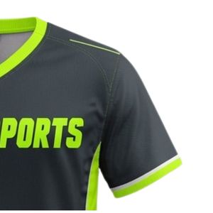 Maillot de lacrosse unisexe noir et vert en polyester, coupe athlétique légère, uniforme sportif, vêtements d'entraînement - Product Image 3