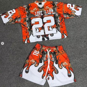 Ensemble short et veste coupe-vent d'été en nylon et polyester, patchwork, design personnalisé, respirant, confortable, style streetwear - Product Image 4