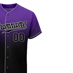 Maillot de baseball personnalisé violet, noir et gris 100 % polyester, séchage rapide, respirant, style de terrain remarquable - Product Image 4