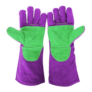 Gants de travail de soudeur en cuir de vachette pleine fleur à manches longues, isolants, flexibles et haute résistance, prix de gros, gants de sécurité pour le soudage - Product Image 1