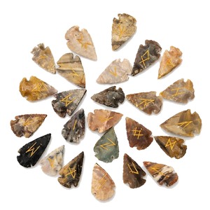 High quality imperial jasper arrowhead rune <b>set</b> <b>Crystal</b> Rune Wicca Energy natural stone for Divination and Intuition Meditation - Product Image 1