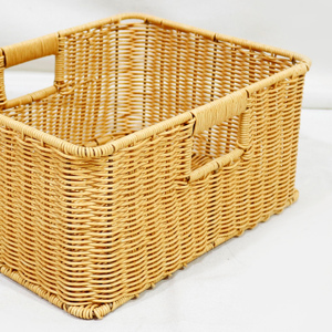 Trending <b>Rectangular</b> PE Rattan <b>Storage</b> <b>Basket</b> Rustic Style Eco-Friendly Multi-Purpose Organizer - Product Image 6