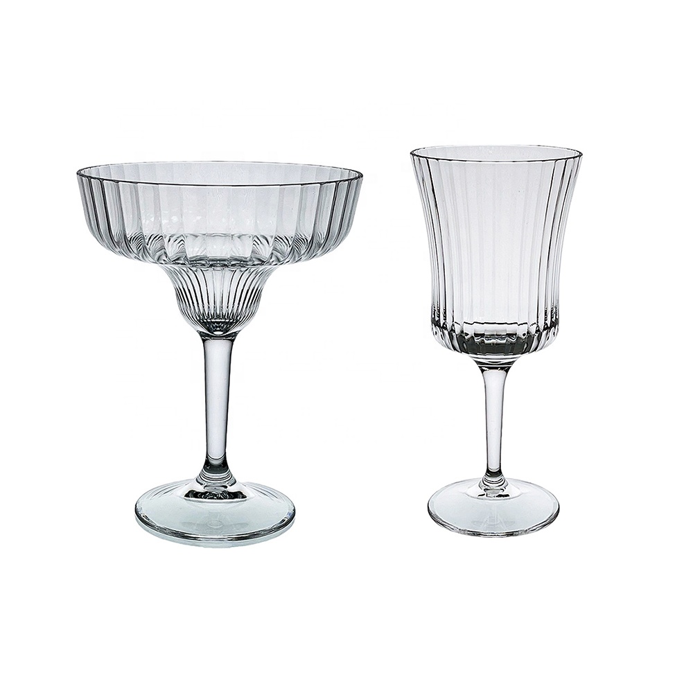 14oz Classic Plastic Acrylic Crystal Stemmed Wine Glasses