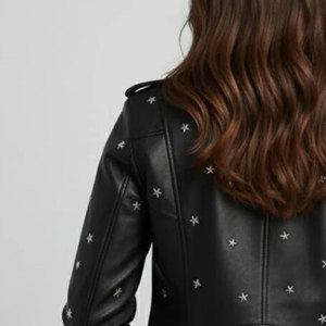 Veste en cuir d'agneau véritable pour femme, style motard, coupe courte, tendance automne, vente en gros - Product Image 6