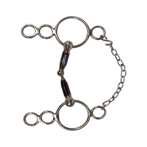 Bocados para Caballos, Bocado de Acero Inoxidable con Anillo y Cuentas Verdes y Naranjas, Equipo de Equitación, Modelo ME-45964 - Product Image 1