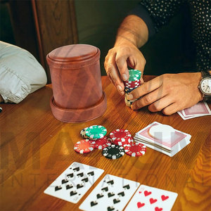 Handmade Custom Eco-Friendly Durable Leather/Pu Leather Luxury <b>Dice</b> Shaker Cup with Custom Logo - Product Image 2