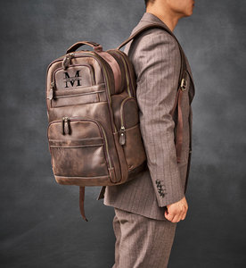 Wholesale Genuine Leather Backpack Vintage Men Travel <b>Laptop</b> <b>Rucksack</b> Custom Waterproof Business Daypack LBK-0104 - Product Image 5