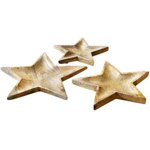 Bol en bois sculpté artisanal en forme d'étoile, design minimaliste, non traité, pour servir et décorer les aliments - Product Image 1