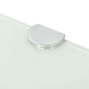 Mensola angolare in vetro bianco con supporti cromati 9.8 "x 9.8" per la conservazione della cucina - Product Image 4