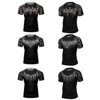 T-shirt de sport pour homme à manches courtes, imprimé en 3D, haute élasticité, compression, pour la salle de sport, la course à pied et l'entraînement