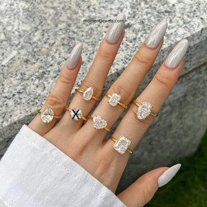 Bague de fiançailles en argent sterling 925 avec zircone cubique taille ovale, plaquée or 18 carats, bijoux fins pour femme, pour mariage et fête - Product Image 5