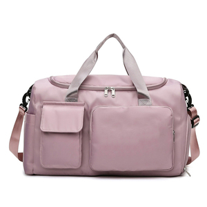 Pink Polyester Gym <b>Duffel</b> <b>Bag</b> with Adjustable Strap and Large Capacity for Unisex Use - Product Image 1