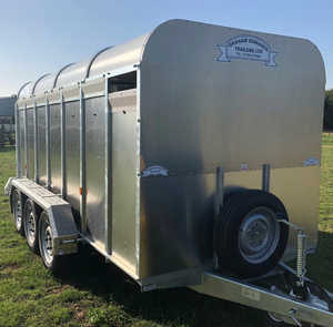 Factory Price Galvanized Livestock Cattle Transport <b>Trailer</b> Heavy Duty Farm Use Animal Hauling <b>Trailer</b> with Strong Suspension Sy - Product Image 1