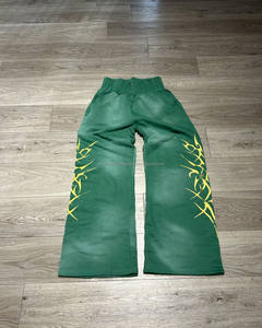 2024 personnalisé 100% coton Streetwear survêtement pantalon lavage à l'acide homme Style soleil délavé strass pantalons de survêtement Style décontracté - Product Image 2