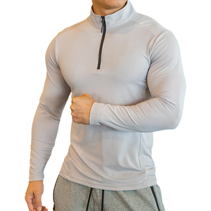 Camiseta Deportiva con Cierre de Cremallera de un Cuarto para Hombre con Logotipo Personalizado |   Suéter Deportivo Transpirable de Manga Larga |   Ropa Deportiva para Gimnasio, Golf y Actividades al Aire Libre - Product Image 1